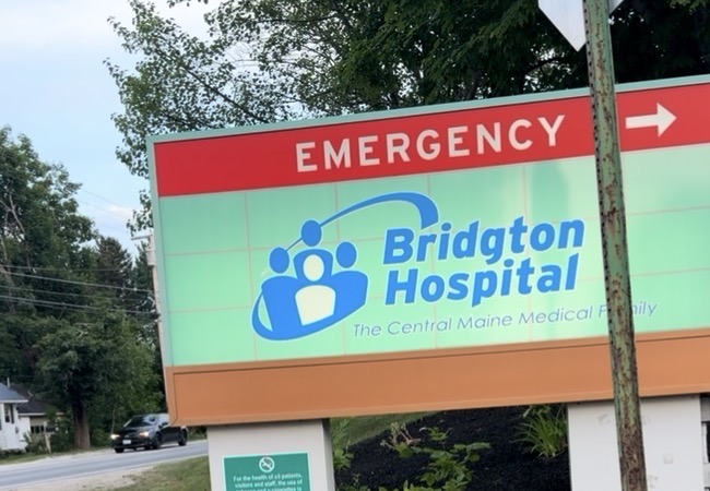 Bridgton Hospital Emergency Department sign