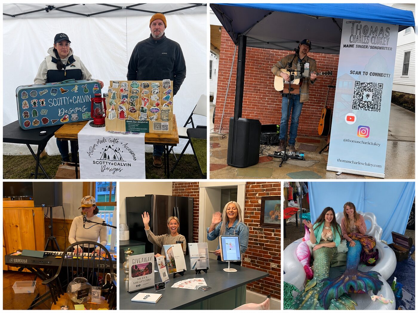 Local vendors, artists, and performers at the Mother's Eve event in Naples, Maine