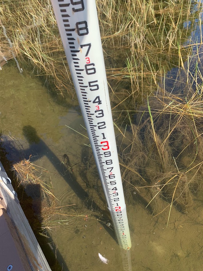 Low water depth at a Sebago Lake marina in late summer