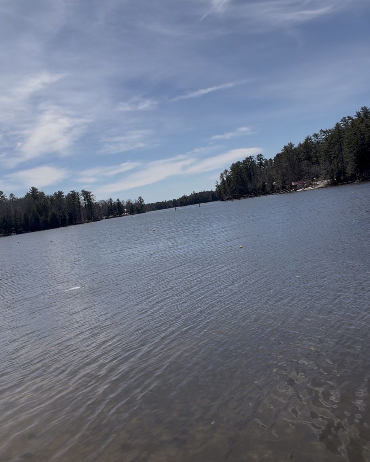 Kettle Cove on Sebago Lake, April 4, 2026 — ice completely gone