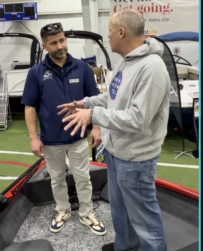 Pete from Port Harbor Marine discussing the Tracker Pro Guide